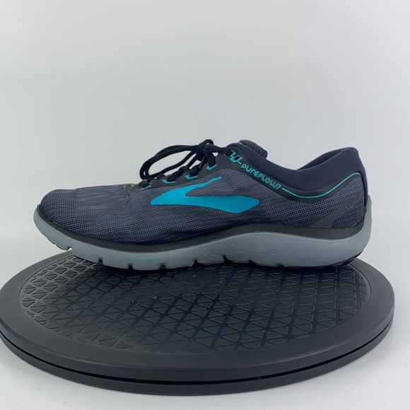 Brooks PureFlow Gray/Turquoise/Black Running Shoes 1202621B067 Women's Size 11 - Picture 10 of 13